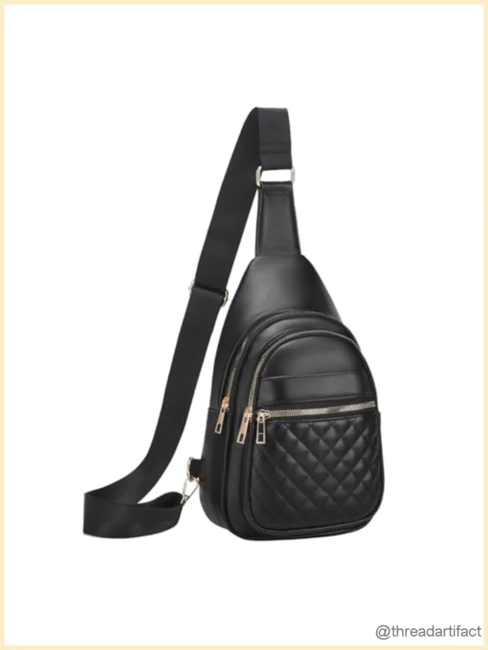 Leather Sling Bag Crossbody Backpack Multi-Pocket Casual Daypack for Travel